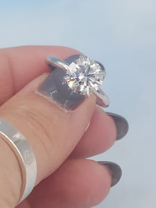 2.09 Carat Round Brilliant Lab Diamond Engagement Ring - 14K White Gold