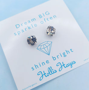 Exclusive Light Silk Crystal Stud Earrings