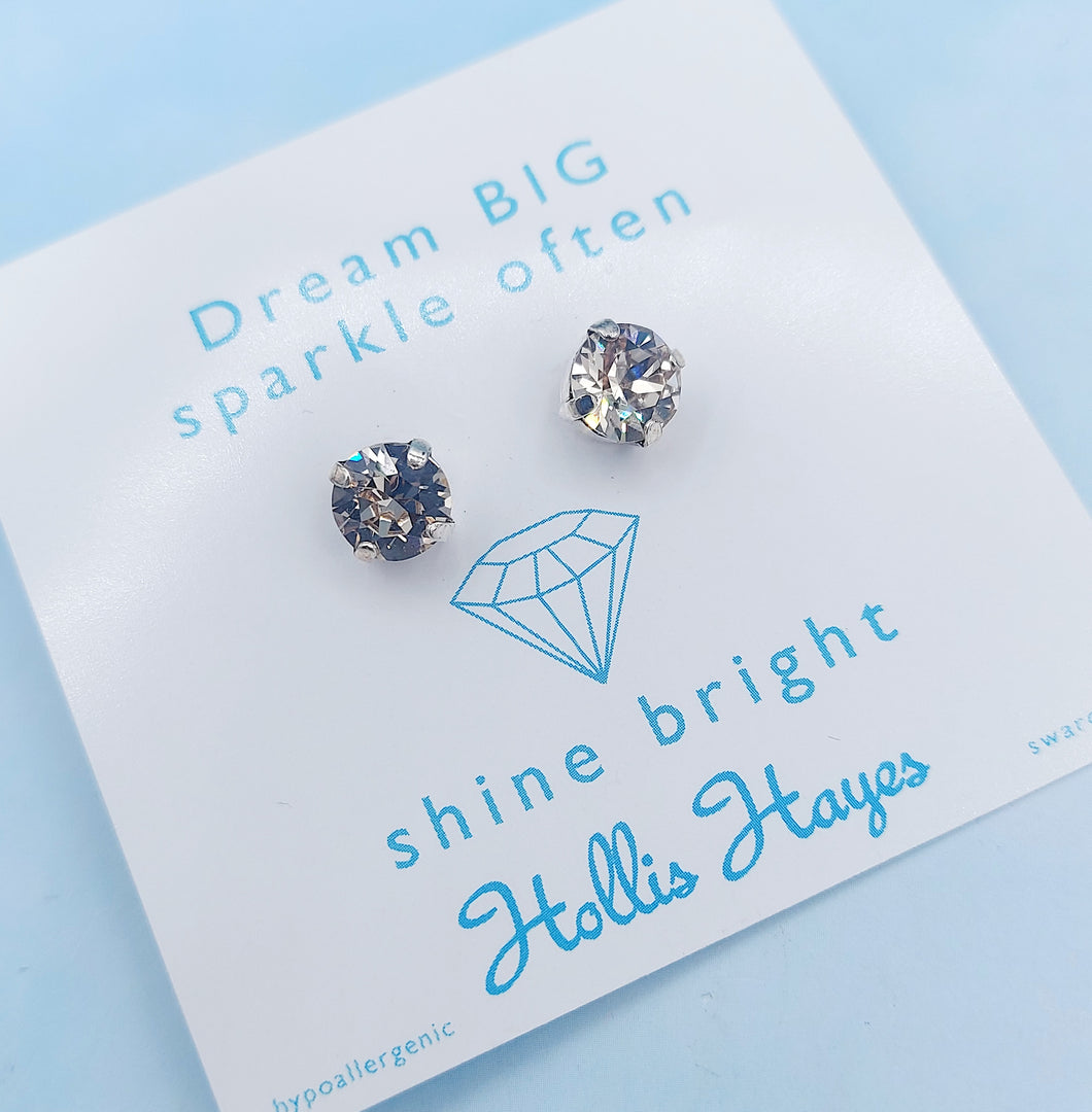 Exclusive Light Silk Crystal Stud Earrings