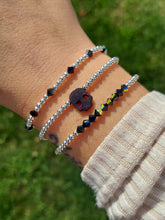 Load image into Gallery viewer, Jet Black “Row of Crystals” Bracelet - Our Whole Heart