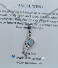 Load image into Gallery viewer, Larimar Angel Blessings Necklace - Sterling Silver TJazelle