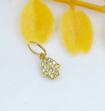 Load image into Gallery viewer, Diamond Hamsa Charm - 14K Yellow Gold