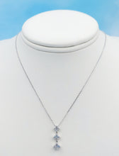 Load image into Gallery viewer, Past Present Future Illusion Diamond Necklace  - 14K White Gold