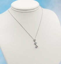 Load image into Gallery viewer, Past Present Future Illusion Diamond Necklace  - 14K White Gold
