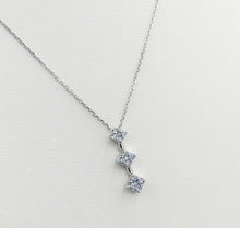 Load image into Gallery viewer, Past Present Future Illusion Diamond Necklace  - 14K White Gold