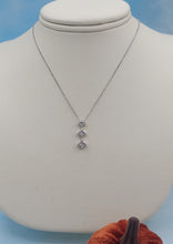 Load image into Gallery viewer, Past Present Future Illusion Diamond Necklace  - 14K White Gold