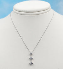 Load image into Gallery viewer, Past Present Future Illusion Diamond Necklace  - 14K White Gold