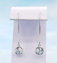 Load image into Gallery viewer, White Howlite - Gemstone Threader Earring