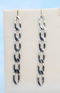 2" Silver Chain Link Drop Earrings