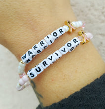 Load image into Gallery viewer, "Survivor" Little Words Project Breast Cancer Awareness Bracelet