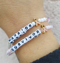 Load image into Gallery viewer, "Survivor" Little Words Project Breast Cancer Awareness Bracelet