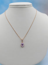 Load image into Gallery viewer, Pink Topaz and Diamond Necklace - 14K Rose Gold