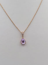 Load image into Gallery viewer, Pink Topaz and Diamond Necklace - 14K Rose Gold