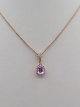 Load image into Gallery viewer, Pink Topaz and Diamond Necklace - 14K Rose Gold
