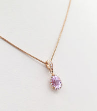 Load image into Gallery viewer, Pink Topaz and Diamond Necklace - 14K Rose Gold