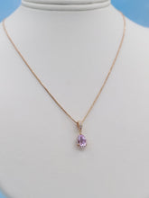 Load image into Gallery viewer, Pink Topaz and Diamond Necklace - 14K Rose Gold