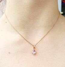 Load image into Gallery viewer, Pink Topaz and Diamond Necklace - 14K Rose Gold