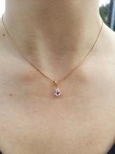 Load image into Gallery viewer, Pink Topaz and Diamond Necklace - 14K Rose Gold