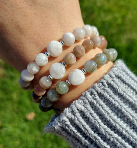 Moonstone Beaded Bracelet - Elena Michele