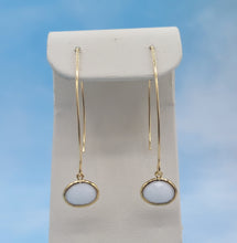 Load image into Gallery viewer, Oval Thread Through Gemstone Earring