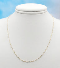 Load image into Gallery viewer, Mini Paperclip Chain - 18" 14K Yellow Gold