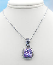 Load image into Gallery viewer, Lavender CZ Pendant on Adjustable Chain