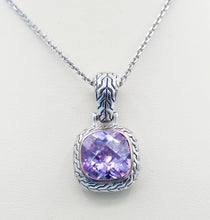 Load image into Gallery viewer, Lavender CZ Pendant on Adjustable Chain
