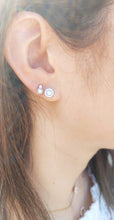 Load image into Gallery viewer, Pearl and Diamond Studs - 14K White Gold