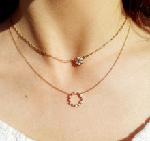 Load image into Gallery viewer, Pearl &amp; Diamond Flower Necklace- 14K Yellow Gold