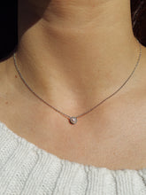 Load image into Gallery viewer, Pearl with Diamond Halo Necklace - 14K White Gold