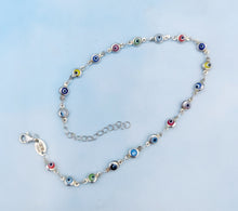 Load image into Gallery viewer, Evil Eye Anklet Bracelet - 925 Sterling Silver