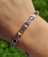 Load image into Gallery viewer, Multi Color CZ XO Bracelet - 925 Sterling Silver