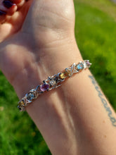 Load image into Gallery viewer, Multi Color CZ XO Bracelet - 925 Sterling Silver