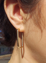 Load image into Gallery viewer, Endless Rectangle Hoops - 14K Yellow Gold