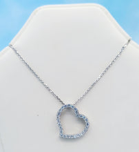 Load image into Gallery viewer, Tilted Open CZ Heart Necklace - Sterling Silver