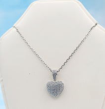 Load image into Gallery viewer, Puffy Heart CZ Necklace - Sterling Silver