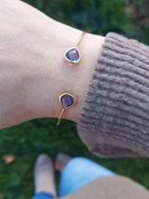 Load image into Gallery viewer, Gemstone Cuff Bracelet - Purple &amp; Gold Plated