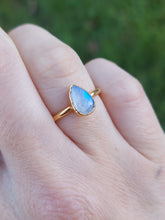 Load image into Gallery viewer, Rainbow Moonstone &amp; Gold Tone Ring