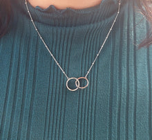 Load image into Gallery viewer, Two Rings with Screw Design Necklace on Ball Chain