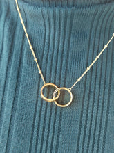 Load image into Gallery viewer, Two Rings with Screw Design Necklace on Ball Chain