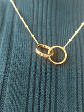 Load image into Gallery viewer, Two Rings with Screw Design Necklace on Ball Chain
