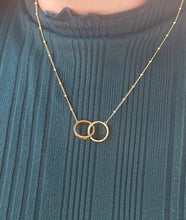 Load image into Gallery viewer, Two Rings with Screw Design Necklace on Ball Chain
