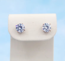 Load image into Gallery viewer, Clear CZ &amp; Rose Gold Stud Earring - Rose Gold Plated