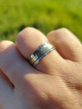 Load image into Gallery viewer, Two Tone Hammered Spinner *Fidget* Ring - Sterling Silver &amp; Gold Filled