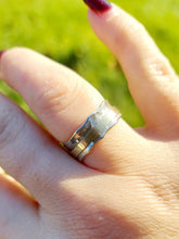 Load image into Gallery viewer, Two Tone Hammered Spinner *Fidget* Ring - Sterling Silver &amp; Gold Filled