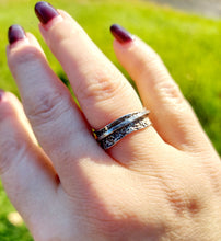 Load image into Gallery viewer, Textured Filigree Spinner Ring - Sterling Silver