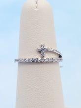 Load image into Gallery viewer, Small Cross &amp; Pave CZ Ring - Sterling Silver