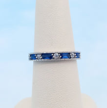 Load image into Gallery viewer, Sapphire &amp; CZ Band - Sterling Silver