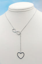 Load image into Gallery viewer, Infinity &amp; Heart Drop Necklace - Sterling Silver