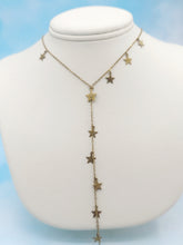 Load image into Gallery viewer, Goldtone Star Lariat Y Drop Necklace
